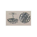 Round Cufflinks with Basket Weave Design